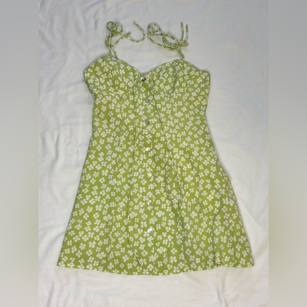 Princess Polly Lime Floral Kids Dress